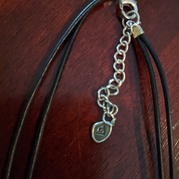Double sided Onyx/Pyrite and sterling silver pendant on leather cord - Picture 5 of 5